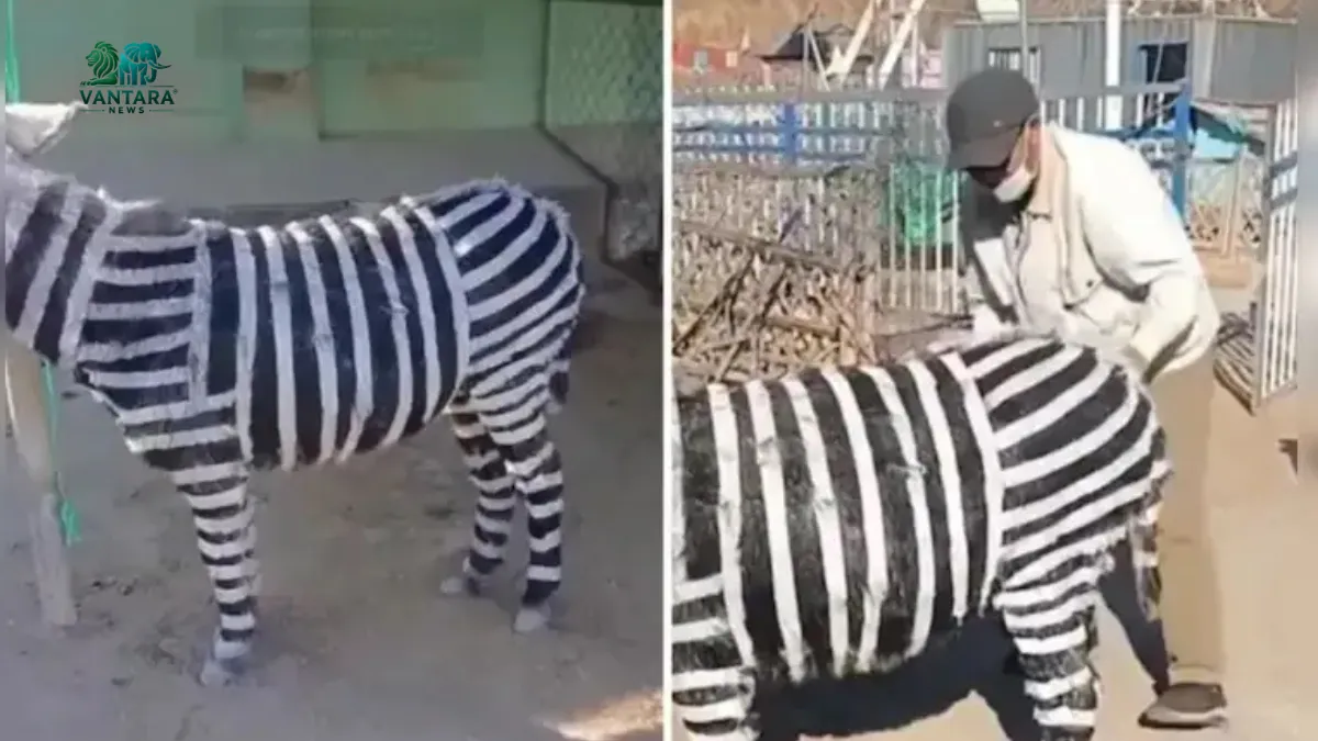 China zoo turns a donkey into a zebra