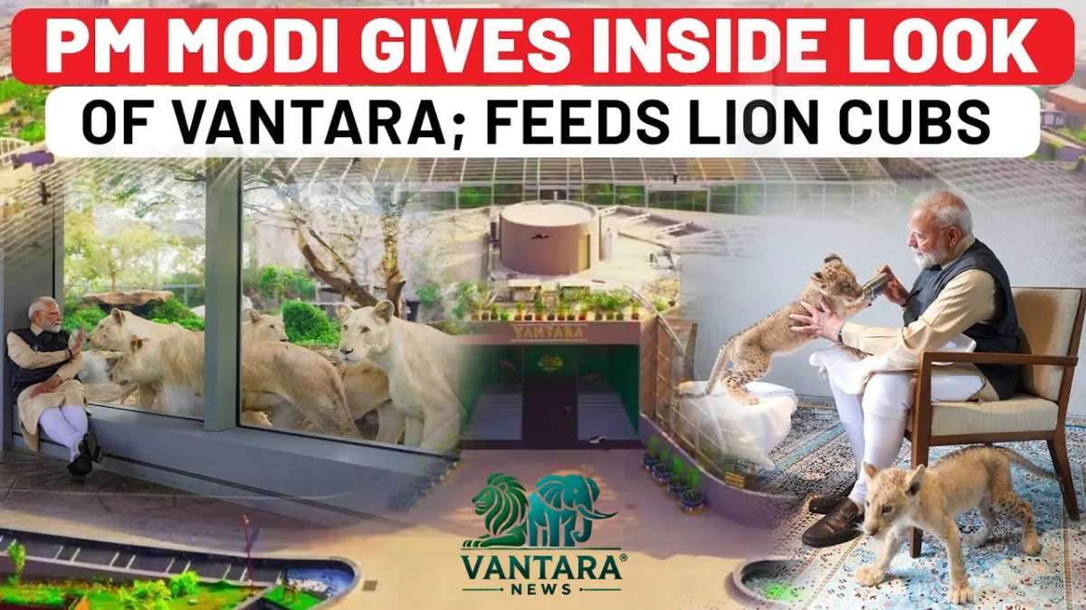 Pm modi inaugurates vantara an animal rescue and conservation center in gujarat